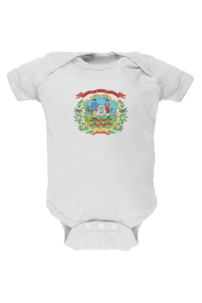 Born and Raised West Virginia State Flag Soft Baby One Piece White 0-3 M