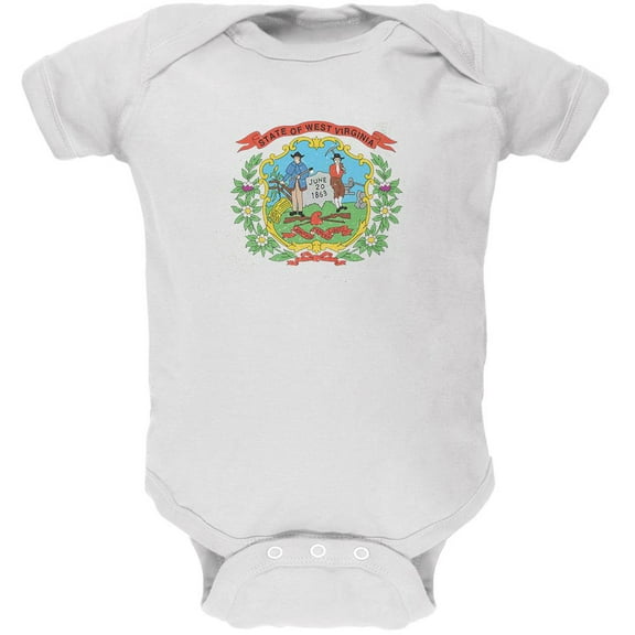 Born and Raised West Virginia State Flag Soft Baby One Piece White 3-6 M