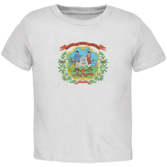 Born and Raised West Virginia State Flag Toddler T Shirt White 4T