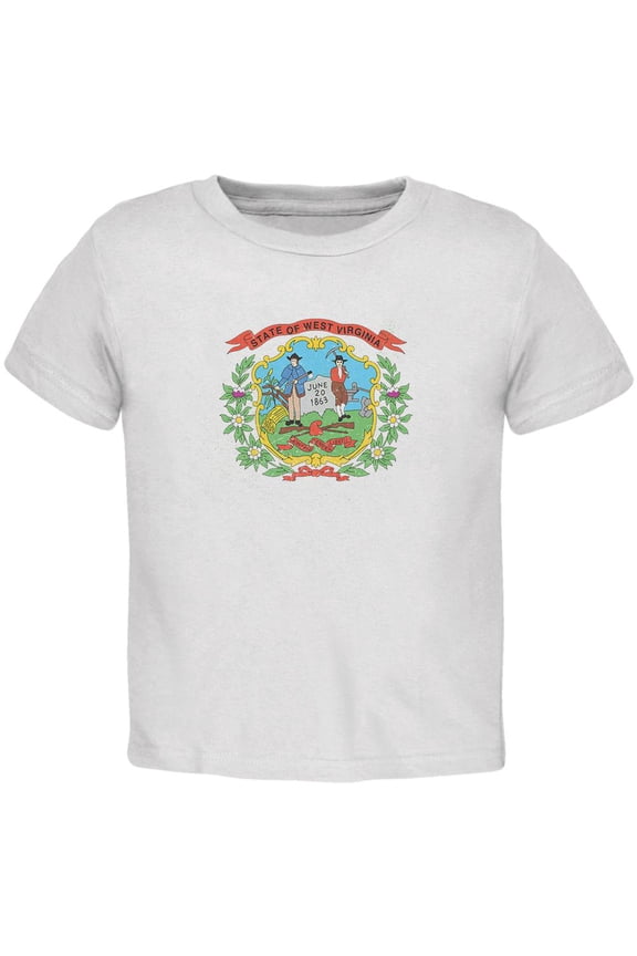 Born and Raised West Virginia State Flag Toddler T Shirt White 4T