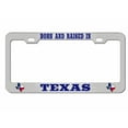 thumbnail image 1 of Born and Raised in Texas Heavy Duty Metal License Plate Frame Personalise/Car Accessories Car Tag Holder Cover (Chrome/Dark Blue), 1 of 6