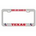 thumbnail image 1 of Born and Raised in Texas Heavy Duty Metal License Plate Frame Personalise/Car Accessories Car Tag Holder Cover (blk/Dark Pink), 1 of 6