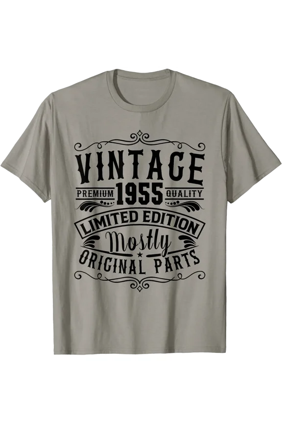 Born in 1955 Birthday, Vintage Mostly Original Parts Funny T-Shirt