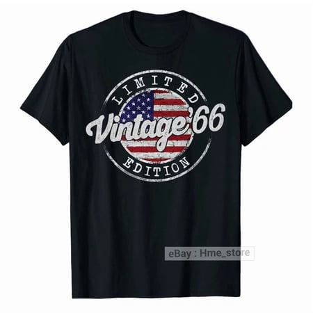 Born in 1966 Birthday 60 Years Old T-Shirt USA Flag 60th Bday Tee Gift American