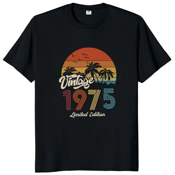 Born in 1975 T Shirt 50th 50 Years and 600 Months Retro Spanish Birthday Gift T-shirt For Men Women Cotton Soft Unisex Tops