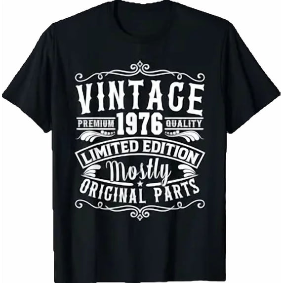 Born in 1976 Birthday, Vintage Mostly Original Parts Funny T-Shirt