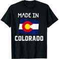 thumbnail image 1 of Born in Colorado Denver Map Flag CO Souvenir Mountain T-Shirt100% cotton, 1 of 5