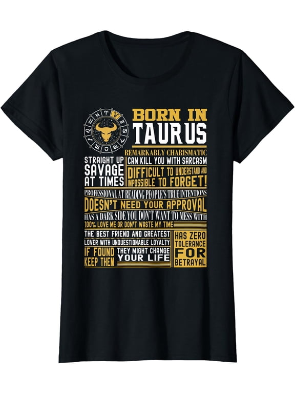 Born in Taurus Facts T-Shirt for mens and womens