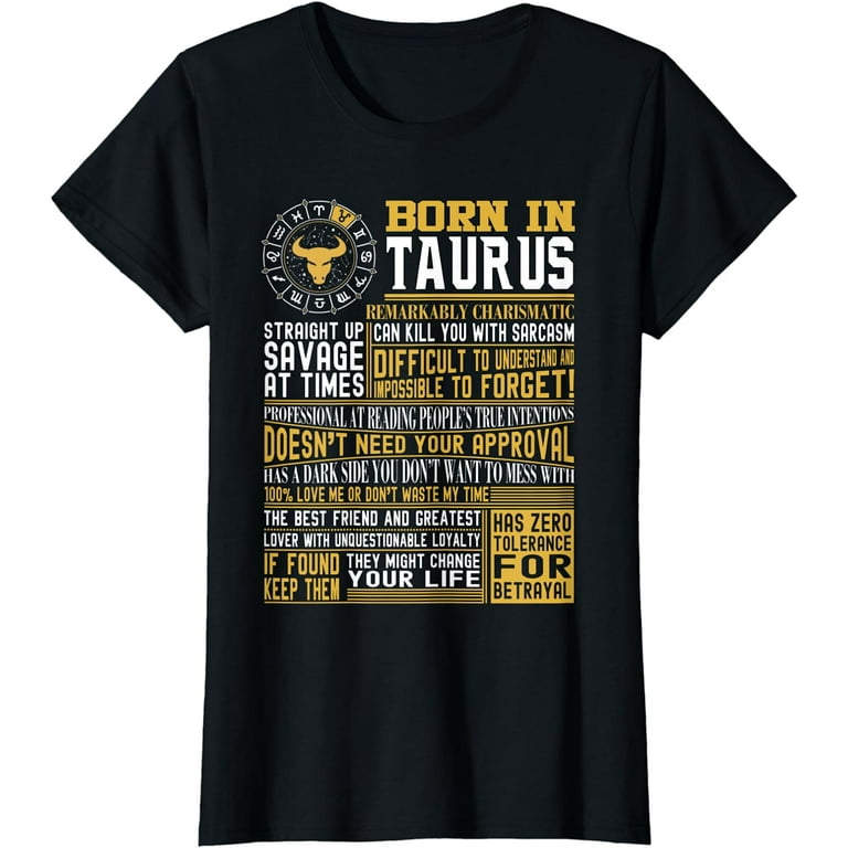 Born In Taurus Facts T-Shirt For Mens And Womens Born In Taurus Facts T-Shirt For Mens And Womens