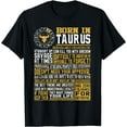 thumbnail image 1 of Born in Taurus Facts T-Shirt for mens and womens, 1 of 4