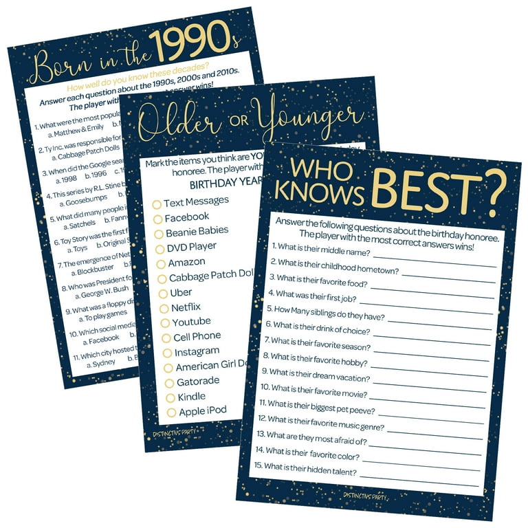born-in-the-1990s-birthday-party-games-blue-and-gold-three-party-games-25th-or-30th-birthday-20-game-cards-distinctivs-walmart-com for 30th Birthday Games Printable Free Born in The 1990s Birthday Party Games - Blue and Gold Three Party Games - 25th or 30th Birthday - 20 Game Cards - Distinctivs - Walmart.com for 30th Birthday Games Printable Free