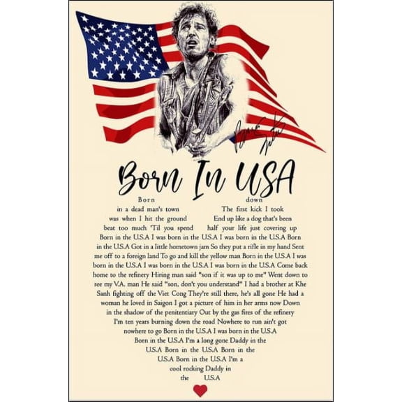 Born in USA lyric poster 11 x 17 Inch Poster