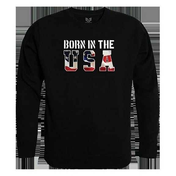 Born in the US Graphic Crewneck Sweatshirt, Black - Large