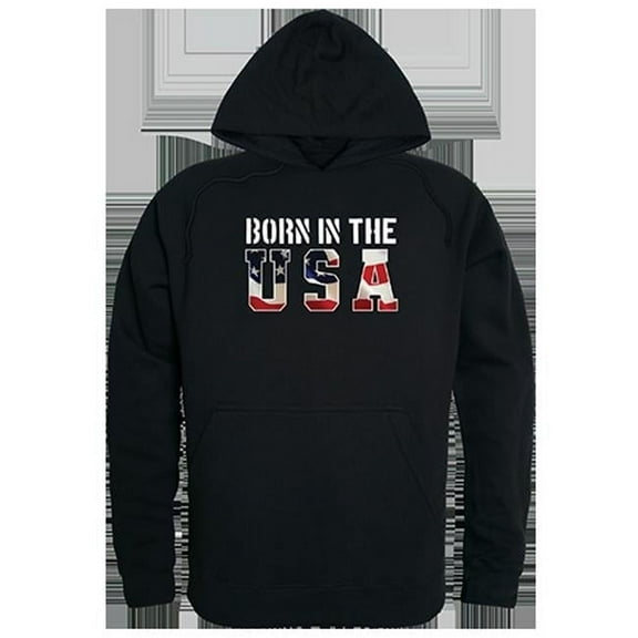 Born in the US Graphic Pullover Sweatshirt, Black - 2XL