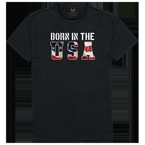 Born in the US Relaxed Graphic T-shirt, Black - Medium