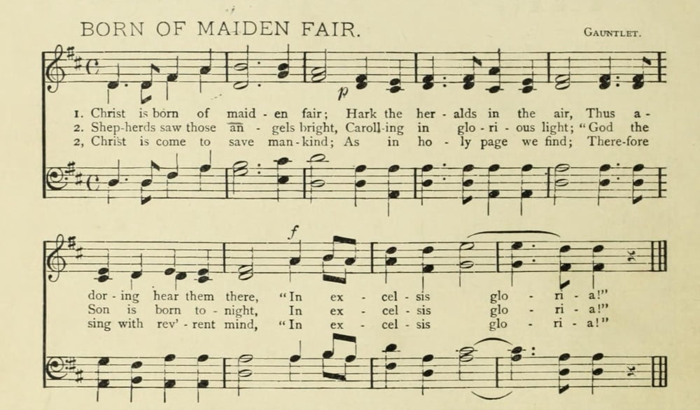 Born of Maiden Fair Christmas in Song 1891 Canvas Art - (24 x 36)