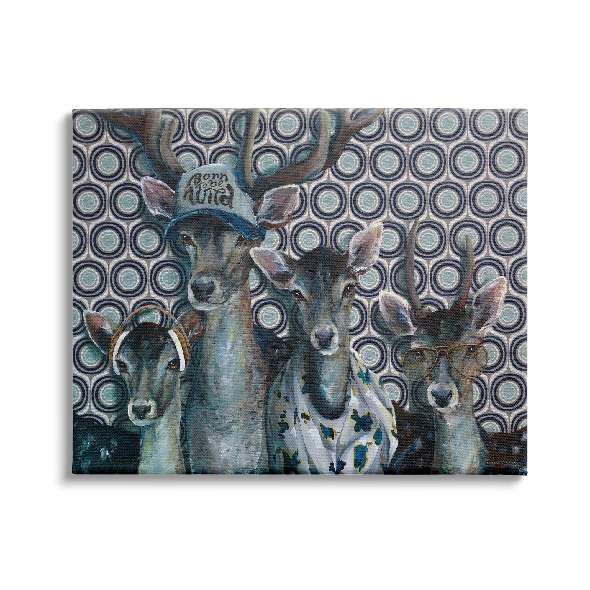 Stupell Industries Born to Be Wild Forest Animals Family Patterned, 48 x 36, Design by Kamdon Kreations