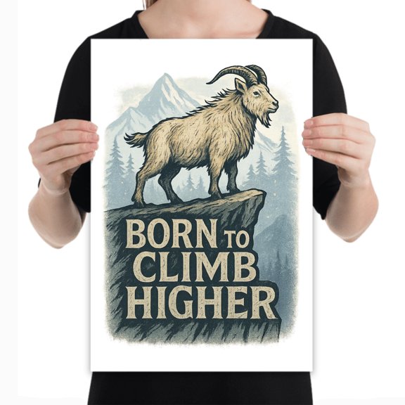 Born to Climb Higher Poster - Wall Decor for Adventurers Gift
