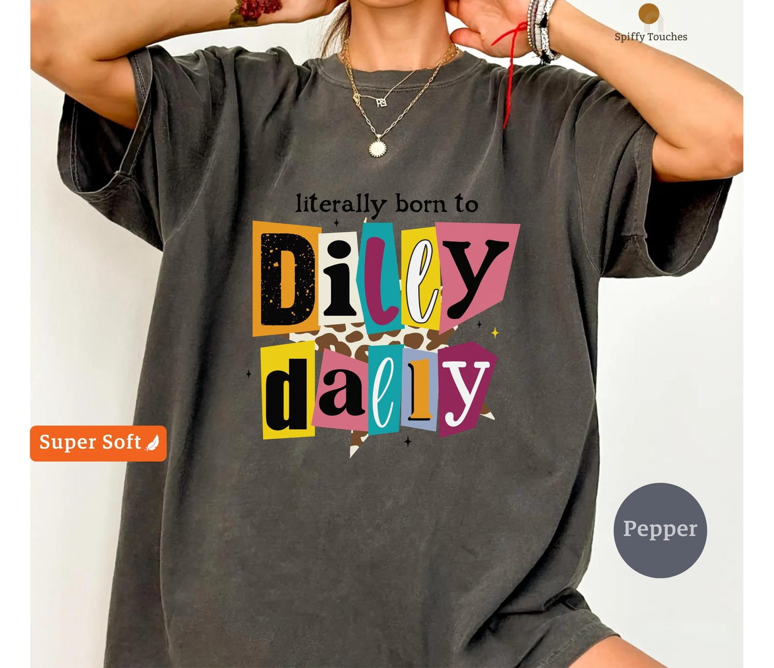 Born to Dilly Dally Graphic T-Shirt Retro Y2K Magazine Cutout Aesthetic ...