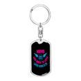 thumbnail image 1 of Born to Fly Mom Stainless Steel or 18k Gold Premium Swivel Dog Tag Keychain, 1 of 16