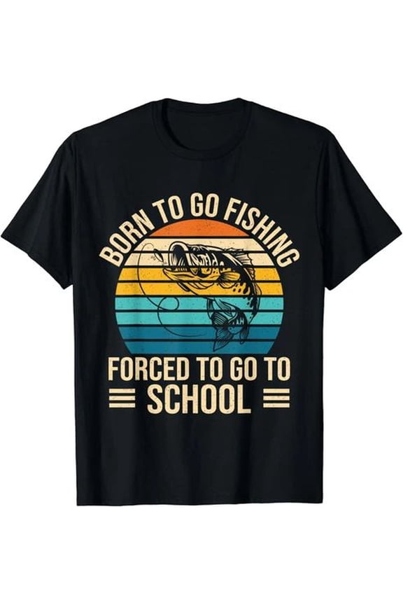 Born to Go Fishing Family Fun Tee with Gentle Positive Vibes and Outdoor-Friendly Artwork – Unisex Cotton T-Shirt, Sizes S-5XL