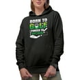 thumbnail image 1 of Born to Golf Forced to Work, Enthusiast Quote with Ball on a Tee & Club, Golfing or Golfer Themed Merch Gift, Black Hooded Sweatshirt or Hoodie, 2XL, 1 of 5