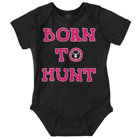 Born to Hunt Crosshairs Deer Buck Romper Boys or Girls Infant Baby Brisco Brands 6M