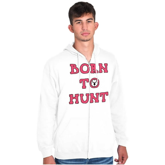 Born to Hunt Crosshairs Deer Buck Zip Up Hoodie Men's Women's Brisco Brands L