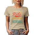 thumbnail image 1 of Born to Ride Dirt Bikes, Forced to Go to School, Motorcycle Rider, Tan T-Shirt, Medium, 1 of 5