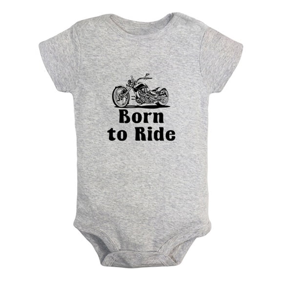 Born to Ride Funny Rompers For Babies, Newborn Baby Unisex Bodysuits, Infant Jumpsuits, Toddler 0-12 Months Kids One-Piece Oufits (Gray, 6-12 Months)