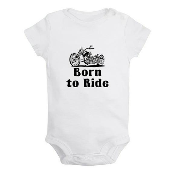 Born to Ride Funny Rompers For Babies, Newborn Baby Unisex Bodysuits, Infant Jumpsuits, Toddler 0-12 Months Kids One-Piece Oufits (White, 0-6 Months)