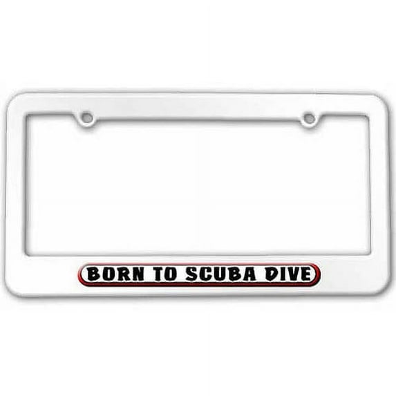 Born to Scuba Dive License Plate Tag Frame, Multiple Colors