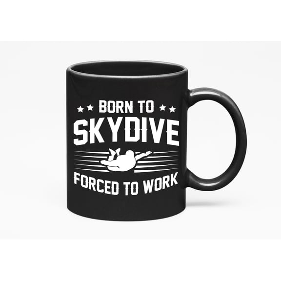 Born to Skydive, Black 11oz Ceramic Mug