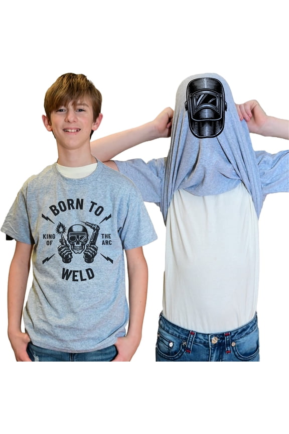 Born to Weld Flip Shirt - Funny Welding Mask Flip Tee