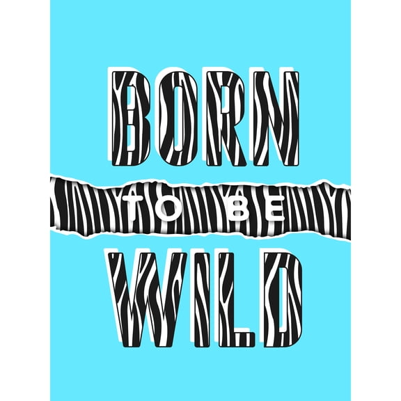 Born to be Wild Zebra Large Wall Art Print