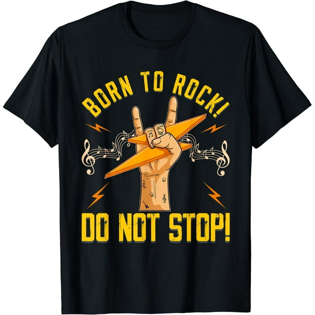 Born to rock 80's rocker guitar guitarist cool music lovers T-Shirt ...