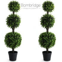 Bornbridge 4' Artificial Indoor/Outdoor Topiary Ball Tree - Wintergreen - 2 Pack