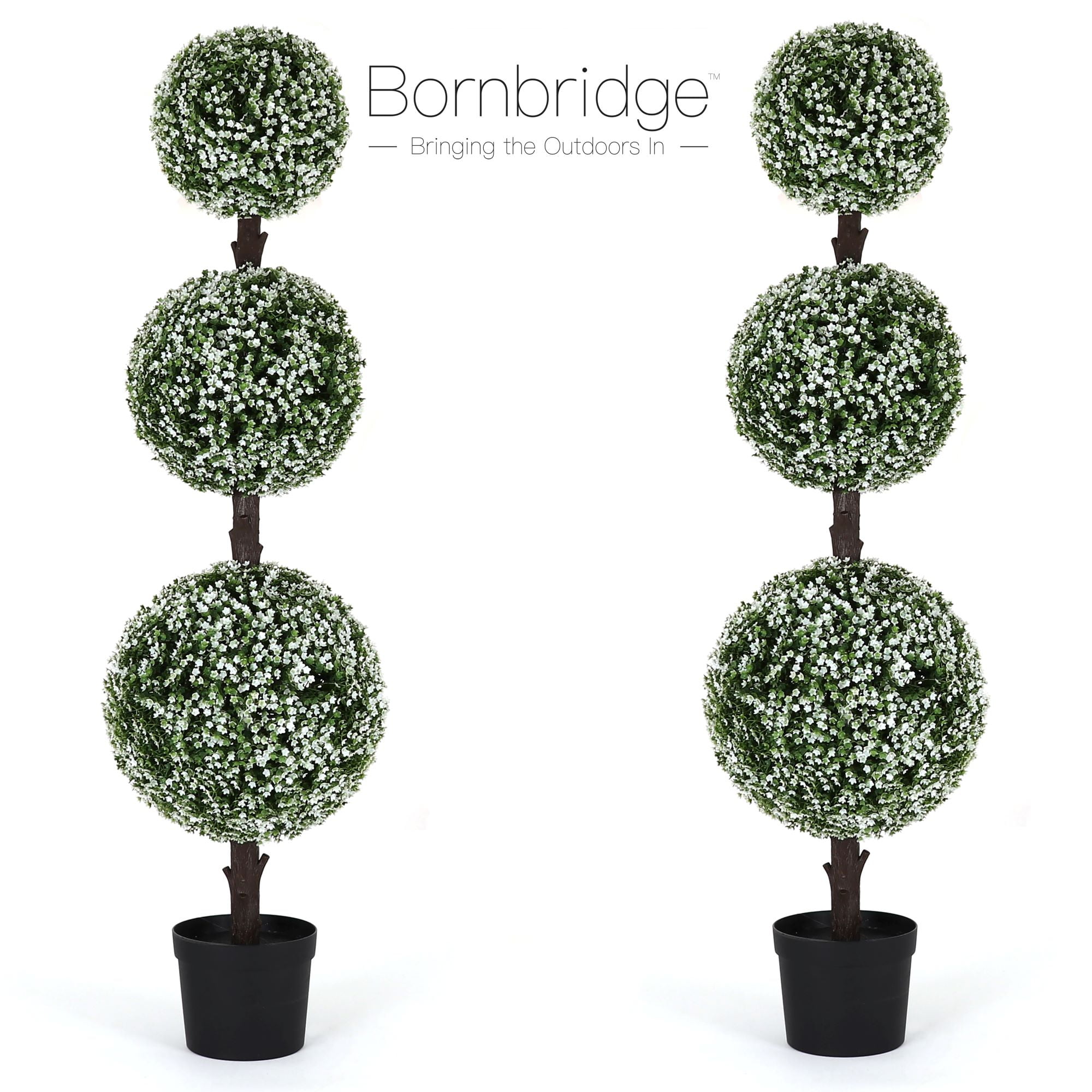 Bornbridge Artificial Baby's Breath Topiary Ball Tree 4' Indoor