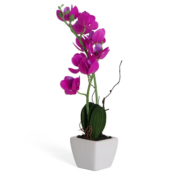 Bornbridge Artificial Potted Orchid with Long Stem (2 Pack, Violet - Medium)