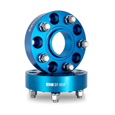Wheel Spacers, 5X127, 71.6mm Center Bore, M14 X 1.5, 1.75-in Thick, Blue