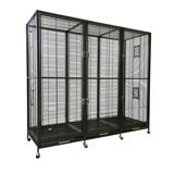 Madagascar 60" Tall Metal Cage For Sugar Gliders & Small Pets - Durable Wrought Iron With Stand & Wheels