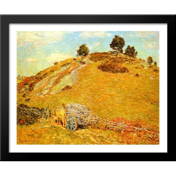 Bornero Hill, Old Lyme, Connecticut 34x28 Large Black Wood Framed Print Art by Childe Hassam