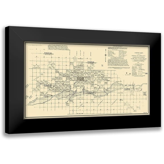 Borney 18x12 Black Modern Framed Museum Art Print Titled - Phoenix Arizona - Borney 1867