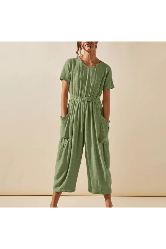 Jumpsuits for Women Clearance Women Casual Jumpsuits free Hot Shot Onesie FP dupes Spaghetti Strap Loose Romper Overalls Pocket Summer Fashion Harem
