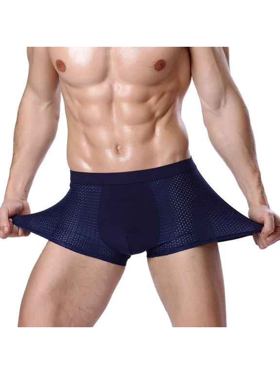 Mens Underwear, Fashion Ice Silk Panties Briefs Fashion Breathable Nylon Mesh Boxers Clearance