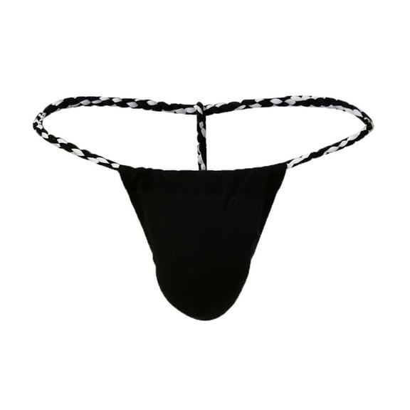 Ohufall Mens Underwear, Men's Solid Color Briefs Fashion Underwear Personalized Low-waist Hoop Panties Buttock Covering Briefs Clearance