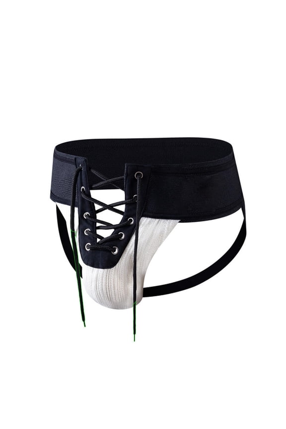 Mens Underwear, New Casual Sexy Thong Men's Underwear With A Green Extra-wide Belt Clearance