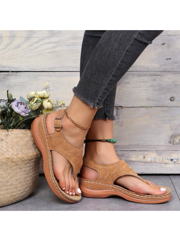 Orthotic Sandals for Women Plantar Fasciitis Feet Sandal with Arch Support for Casual Beach Comfortable Walking, Summer Sandals Women Clearance