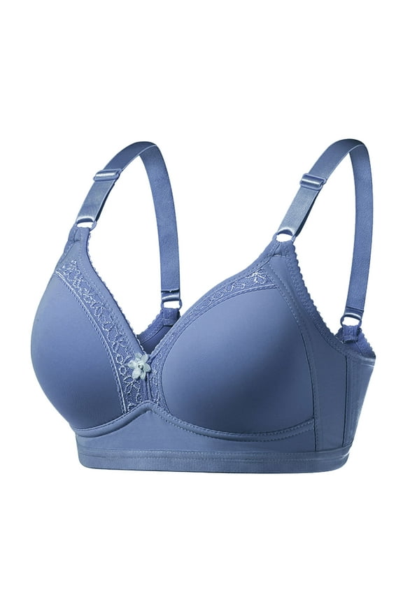 Wirefree Bras for Women ,Plus Size Adjustable Shoulder Straps Lace Bra Wirefreee Extra-Elastic Bra Active Yoga Sports Bras 38C-44C, Summer
