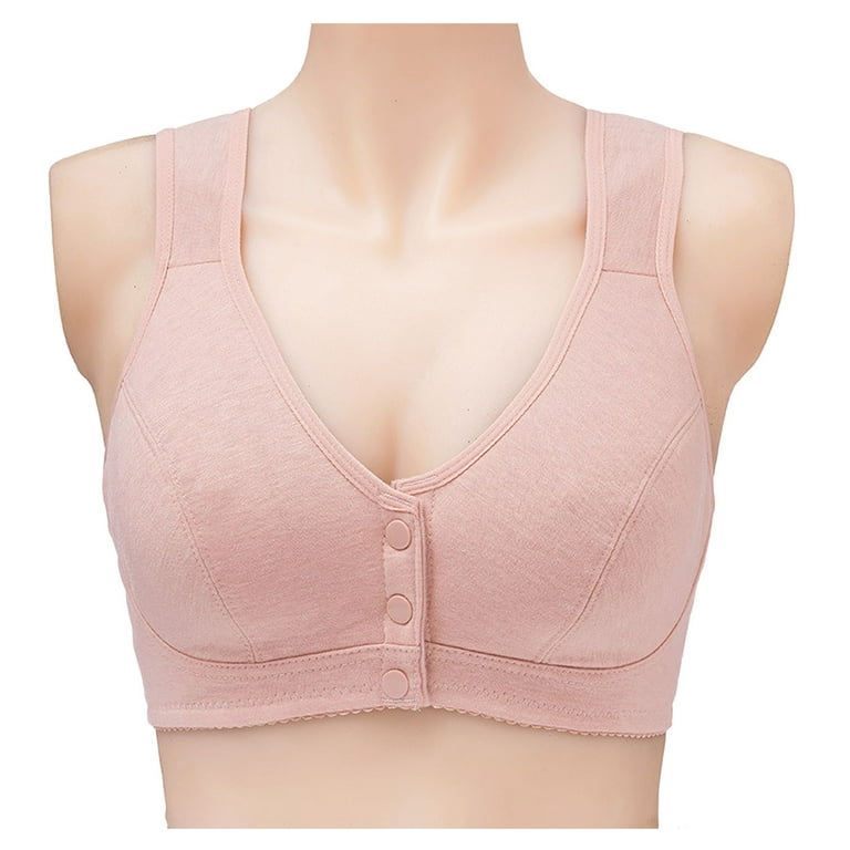 Borniu Wirefree Bras for Women ,Plus Size Front Closure Lace Bra Wirefreee  Extra-Elastic Bra Active Yoga Sports Bras 36B/C-46B/C, Summer Savings